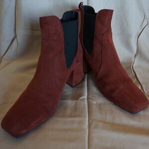 New Look Women's Square Toe Block Heel Faux Suede Ankle Boots